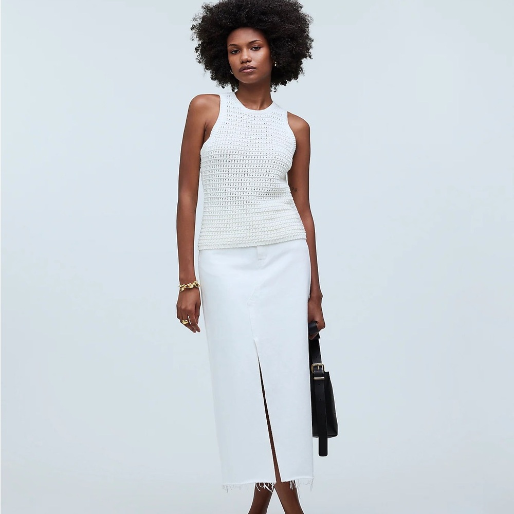 Madewell Crochet-Knit Crewneck Sweater Tank XS